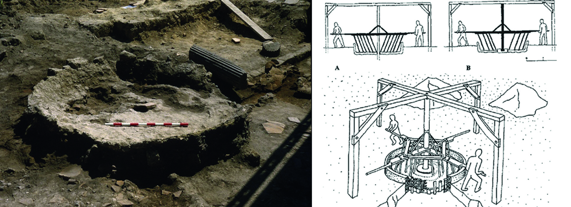 Miscelatori e vasche per il grassello degli scavi del monastero