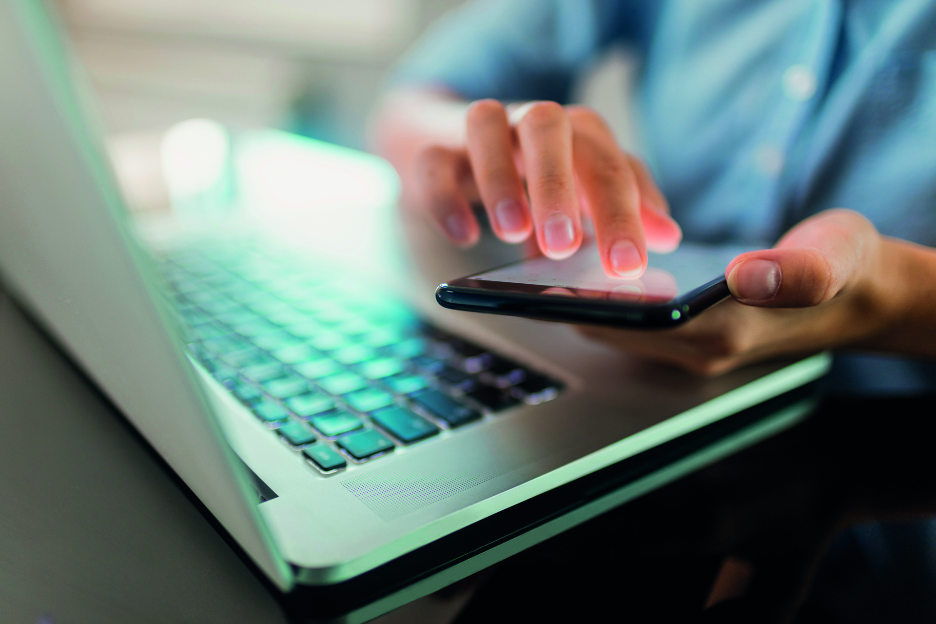 Close up of a business woman using a phone